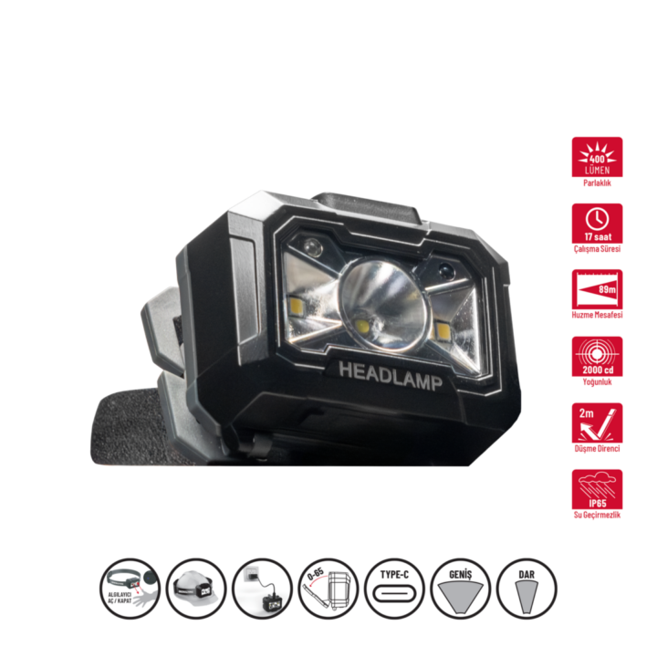 400 LM Led Kafa Feneri Hareket Sensörlü -  1