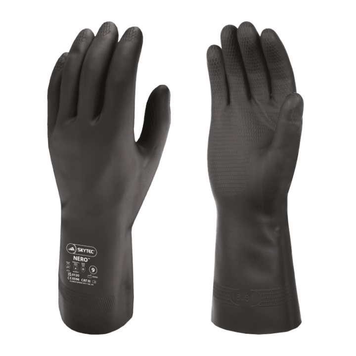 Nero Dayanıklı Kauçuk Koruyucu Kimyasal Eldiven