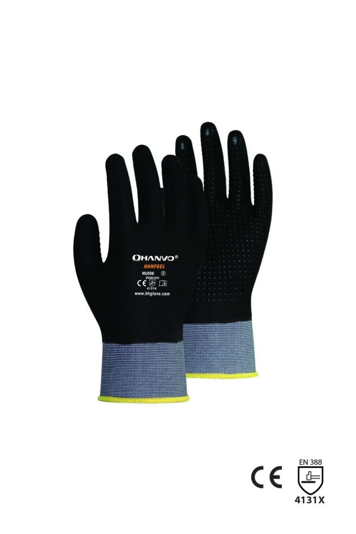 NU506 Dotlu Köpük Nitril Montaj Eldiveni