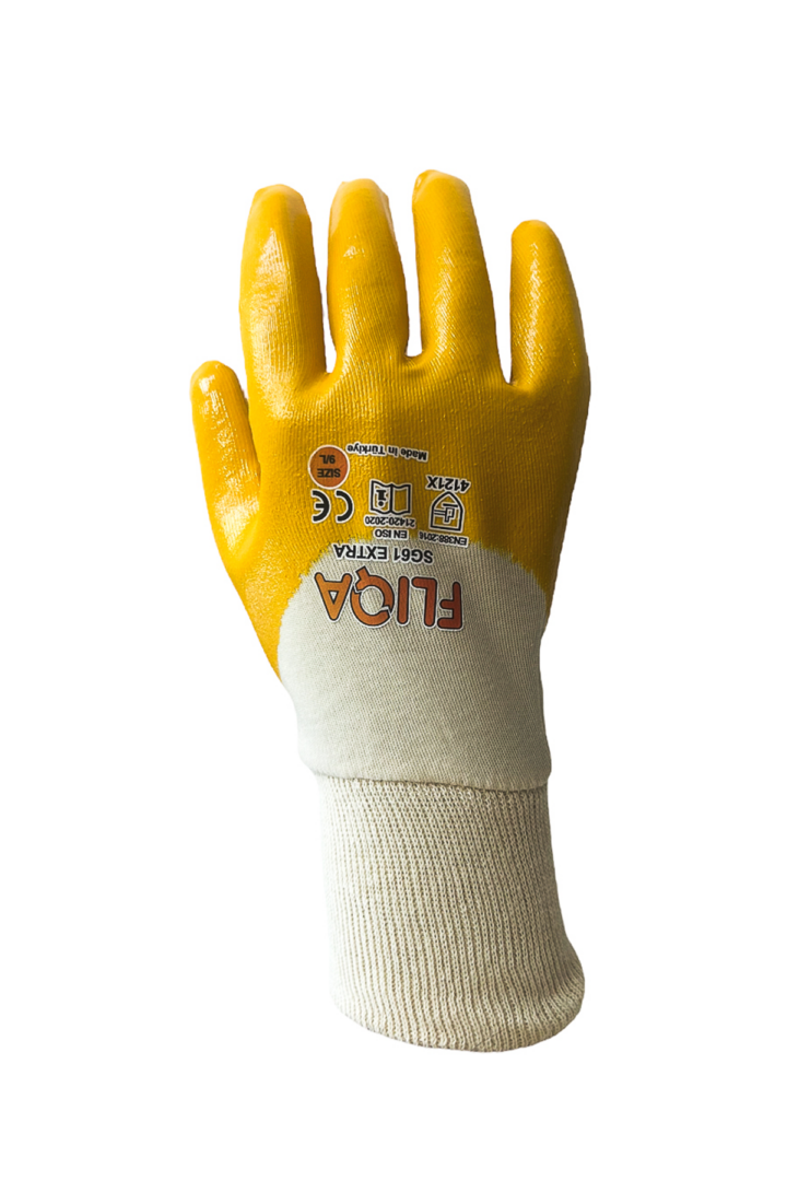 SG61 Extra Kalın Nitril Aşınmaya Dayanıklı İş Eldiveni
