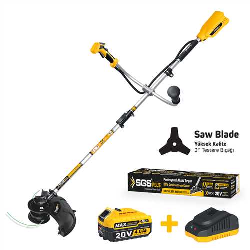 SGS5335 AKÜLÜ TIRPAN SETİ 20V 4.0 Ah (KÖMÜRSÜZ MOTOR)