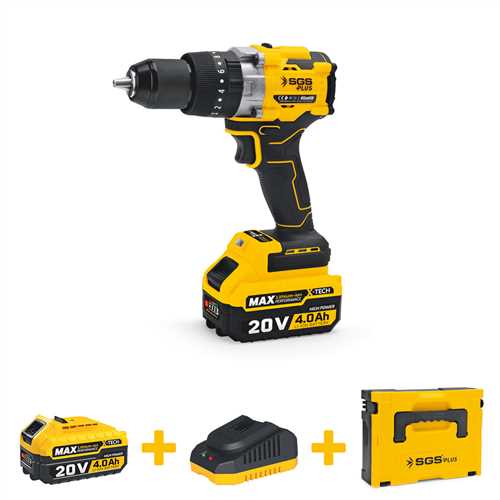 SGS5533 DARBELİ MATKAP SETİ 20 VOLT 130 Nm 2*4.0Ah (KÖMÜRSÜZ MOTOR)