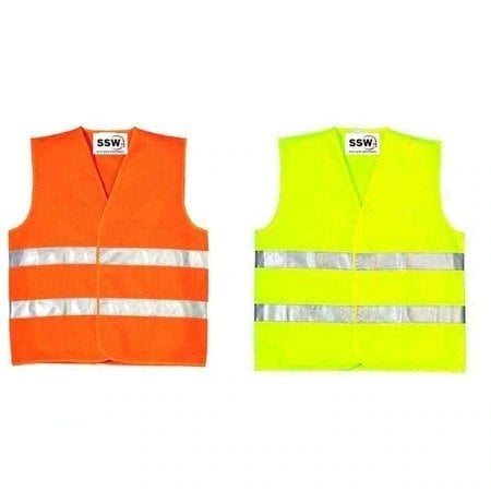 Reflektörlü İkaz İşçi Yeleği Sarı - Turuncu Fosforlu